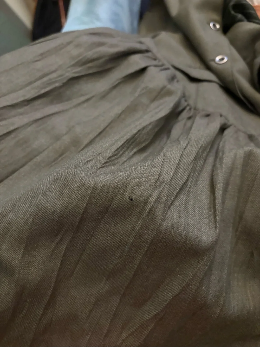 Free People Olive Sleeveless V-Neck Vest drop waist Button Dress size 6